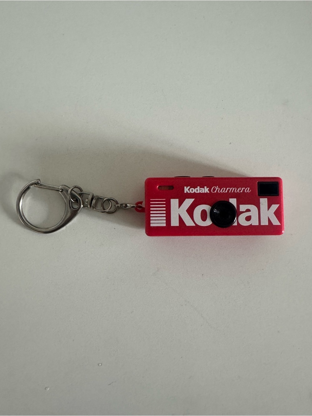 Kodak Red Mini Camera Keychain with Silver Ring